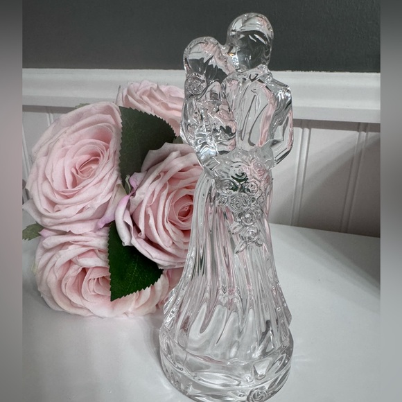Vintage Crystal bride and groom cake topper - Picture 1 of 6